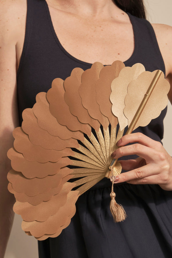 ABANICO - Ondas Pequeño Dorado